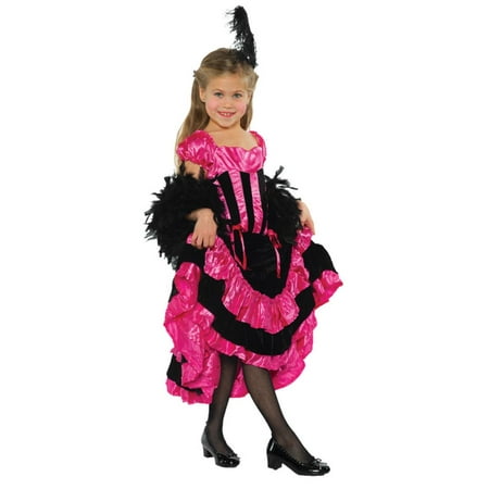 Black and Pink Can Can Girl Child Halloween Costume - Small