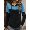 thumbnail image 1 of RWJDXD Sweat à Capuche Patchwork Imprimé pour Femmes, Manches Longues, Tricoté, Décontracté, Basique Chic, 1 of 6