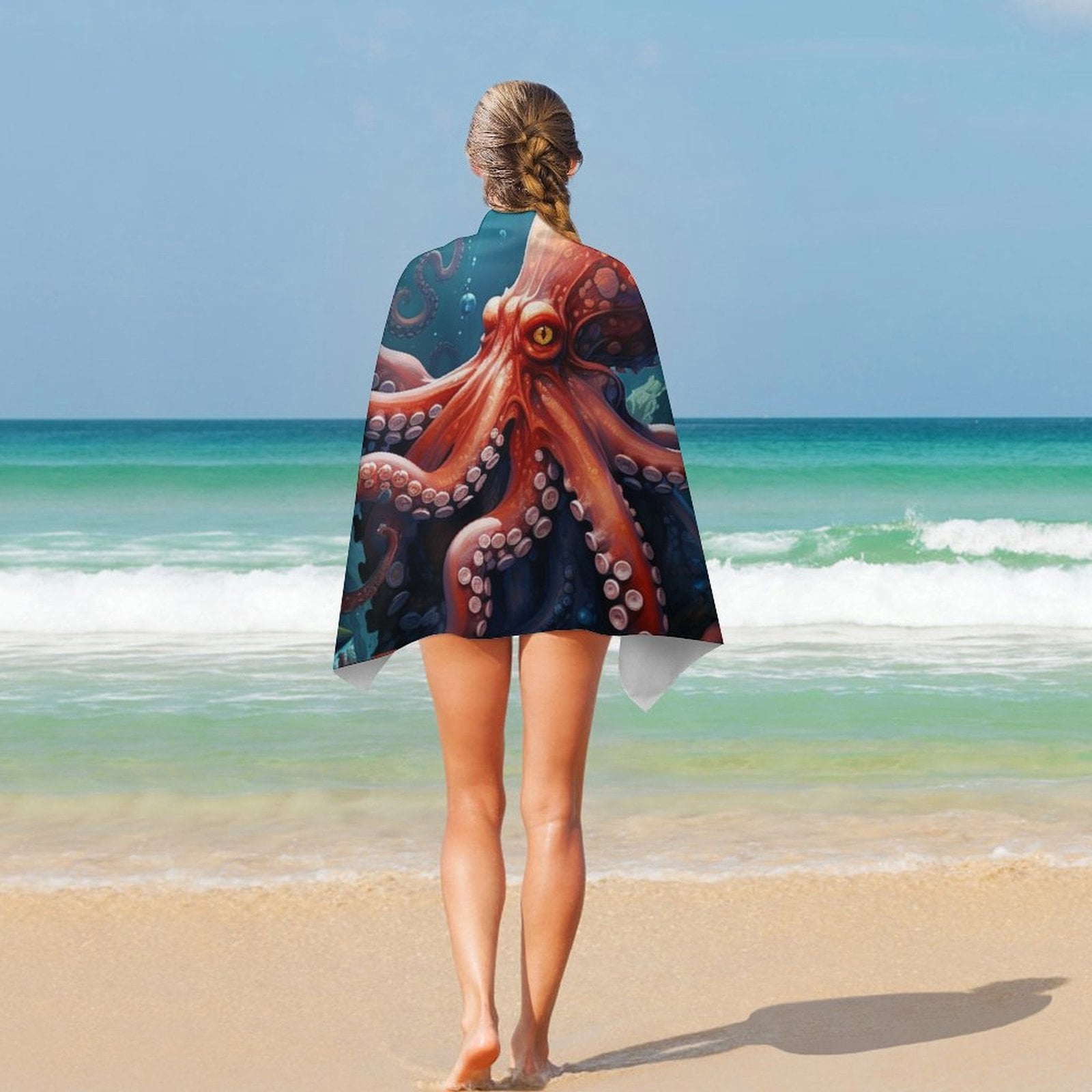 Colorful Octopus Oversized Beach Towel XL Pool Camping Swim Towels 32''x63'' Soft Blanket Accessories Must Vacation Necessities Adult
