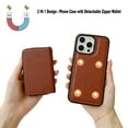 thumbnail image 2 of Dteck for iPhone 16 Pro Case Detachable Wallet Case with 11-Card Holder, 2 in 1 PU Leather Zipper Purse with Wristlet for Women Men, Durable Shockproof Phone Cover for iPhone 16 Pro,Brown, 2 of 6