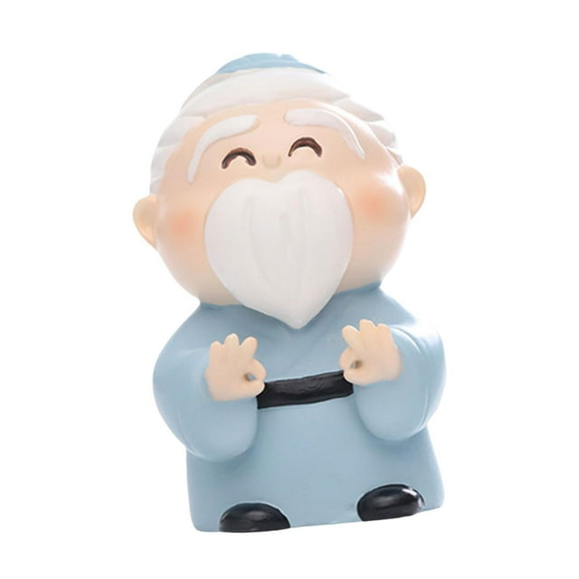 Mini estatua de Confucio, figura en miniatura, linda caricatura, pequeña escultura decorativa. Estilo D