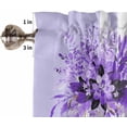 thumbnail image 5 of Kitchen Curtains Valances for Small Windows, Spring Summer Floral Eucalyptus Leaf Short Curtain Valance for Living Room, Flowers Stripes Purple Rod Pocket Blinds Window Printed Drapes 54x18 Inch, 5 of 6
