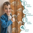 thumbnail image 3 of Blackout Kids Curtains,Brown Cartoon Dinosaurs Skeletons Pattern Childrens Insulated Curtains Set Of 2,Bedroom Essentials,Toddler Room Decor 42"x54", 3 of 5