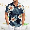 thumbnail image 2 of Men Casual Hawaiian Shirt Tropical Floral Print Beachwear Lightweight Breathable Shirts Top, 2 of 2