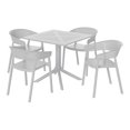 thumbnail image 2 of WestinTrends Playa 5-Piece Modern Patio Square Dining Table Set with Stackable Patio Dining Chairs, Gray, 2 of 13