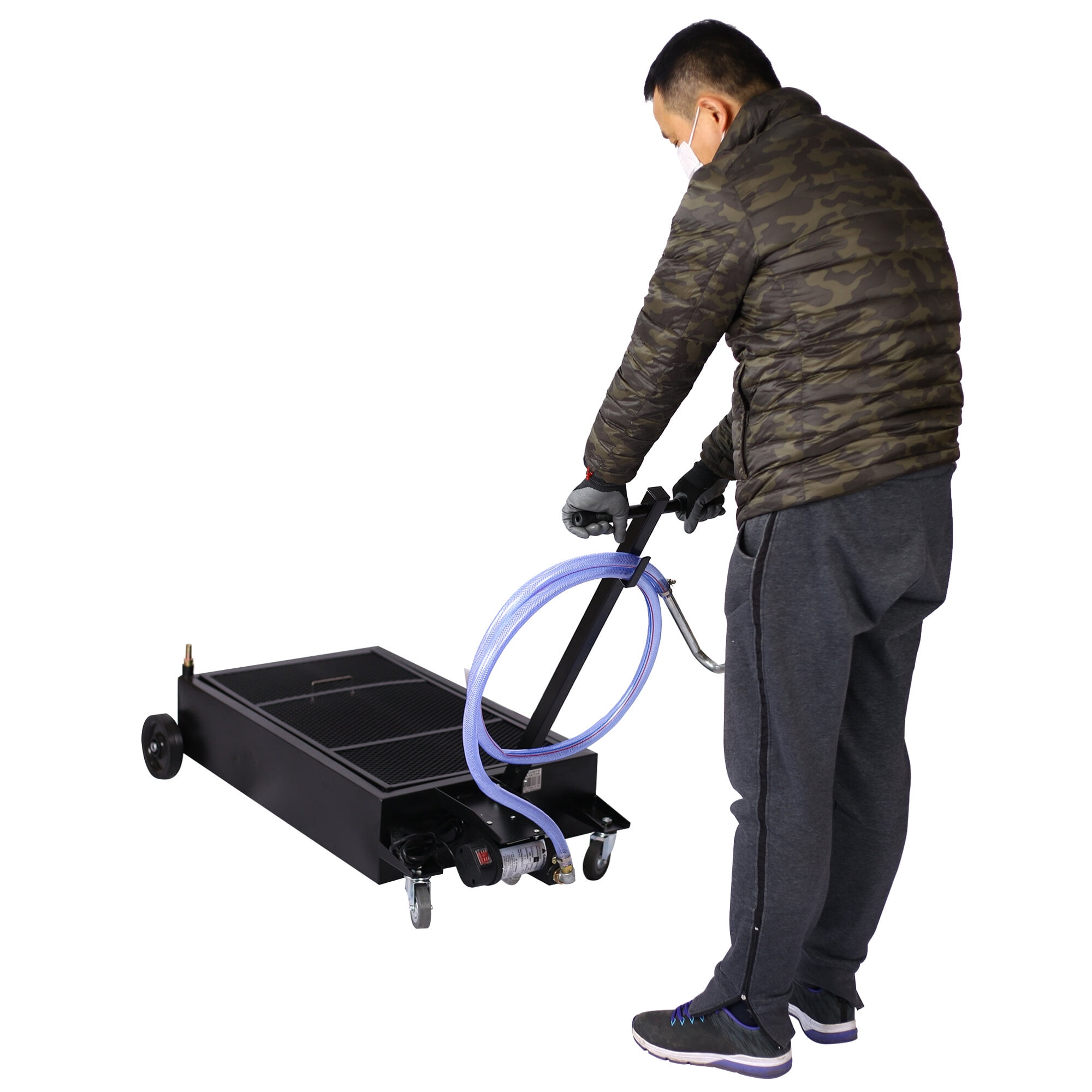 25 gallon low profile oil drainer ,with electric pump,