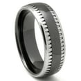 thumbnail image 1 of Titanium Kay Black Tungsten Carbide Two Tone Milgrain Dome Comfort Fit Mens Wedding Band Ring Sz 10.5, 1 of 4