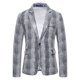 thumbnail image 5 of RKSTN 2PC Men's Tuxedo Suits Turndown Collar Single Breasted Button Printed Dress Suit Set Mens Oversized Lapel Slim Fits Print Blazer Jacket and Pant 2 Piece Set Wedding Performance Prom Dress Set, 5 of 9