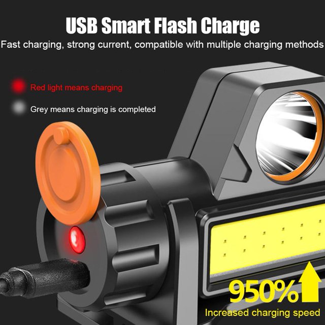 Linterna LED XPE + COB Linternas de cabeza USB Lámpara de cabeza de trabajo de emergencia a prueba de agua Likrtyny Para estrenar
