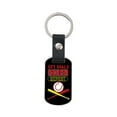 thumbnail image 3 of Keychain in stock Softball/Baseball sports motivational tag Holiday gift Metal leather buckle keychain, 3 of 5