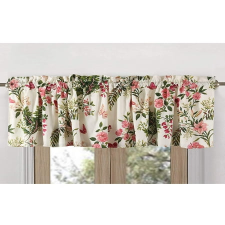Multicolor Valance Greenland Home Fashions Butterflies High Quality Ready Made Polyester Fabric Window Curtain Valance - 84x14