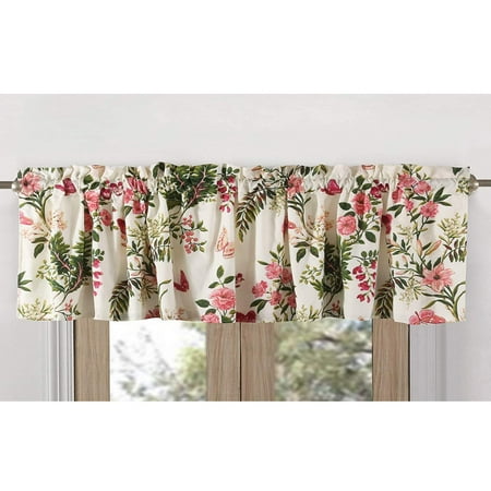 Greenland Home Fashions Butterflies High Quality Ready Made Polyester Fabric Window Curtain Valance - 84x14