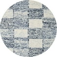 thumbnail image 1 of Ahgly Company Indoor Round Contemporary Dark White Beige Abstract Area Rugs, 4' Round, 1 of 6