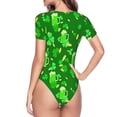 thumbnail image 4 of Haiem St Patrick's Day2 Women's Crew Neck Short Sleeve Bodysuit Tops Stretchy Slim Basic-XX-Large, 4 of 9