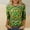 Shirts-224Green, variant on Dressy Tops for Women Flowy Crew Neck Spring Tops 3/4 Sleeve Tunic Tops Golden Glitter Effect Shamrock Celtic Print St Paddys Day Shirts