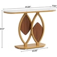 thumbnail image 2 of Gold Console Table, 41" Modern Entry Table with White Faux Marble Top, Geometric Metal Base, Narrow Long Sofa Table Behind Couch Accent Table Foyer Table for Entryway, Hallway, Living Room, 2 of 7