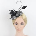 thumbnail image 3 of Flor Fascinator Cinta Rejilla Pinza De cabellero Boda Negro, 3 of 6