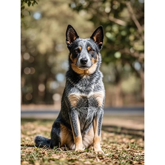 5D Diamond Art DIY Kits Blue Heeler Australian Cattle Dog Diamond Painting Full Round Drill Crystal by Number Mosaic Arts and Crafts for Living Room Home Wall Decor 12x16 inch / 30x40cm