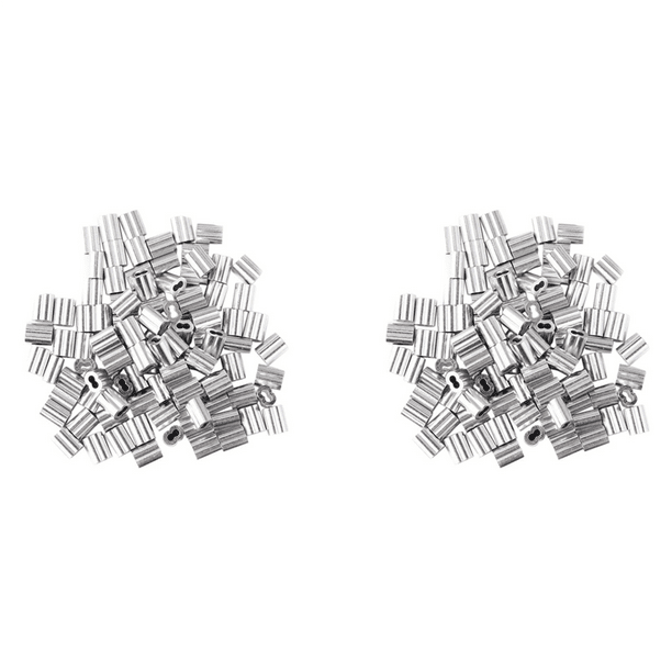 200Pzs Manguito de de Crimpado de Aluminio para Cable Cuerda de Alambre de 3 mm de Diametro
