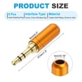 thumbnail image 2 of Uxcell 5Pcs 3.5mm Replacement Repair Plug Jack, 3 Pole Metal Stereo Male Plug 3.5mm Solder DIY Audio Cable Connector for Headphone Earphone Microphone Cable Repair, Orange, 2 of 6