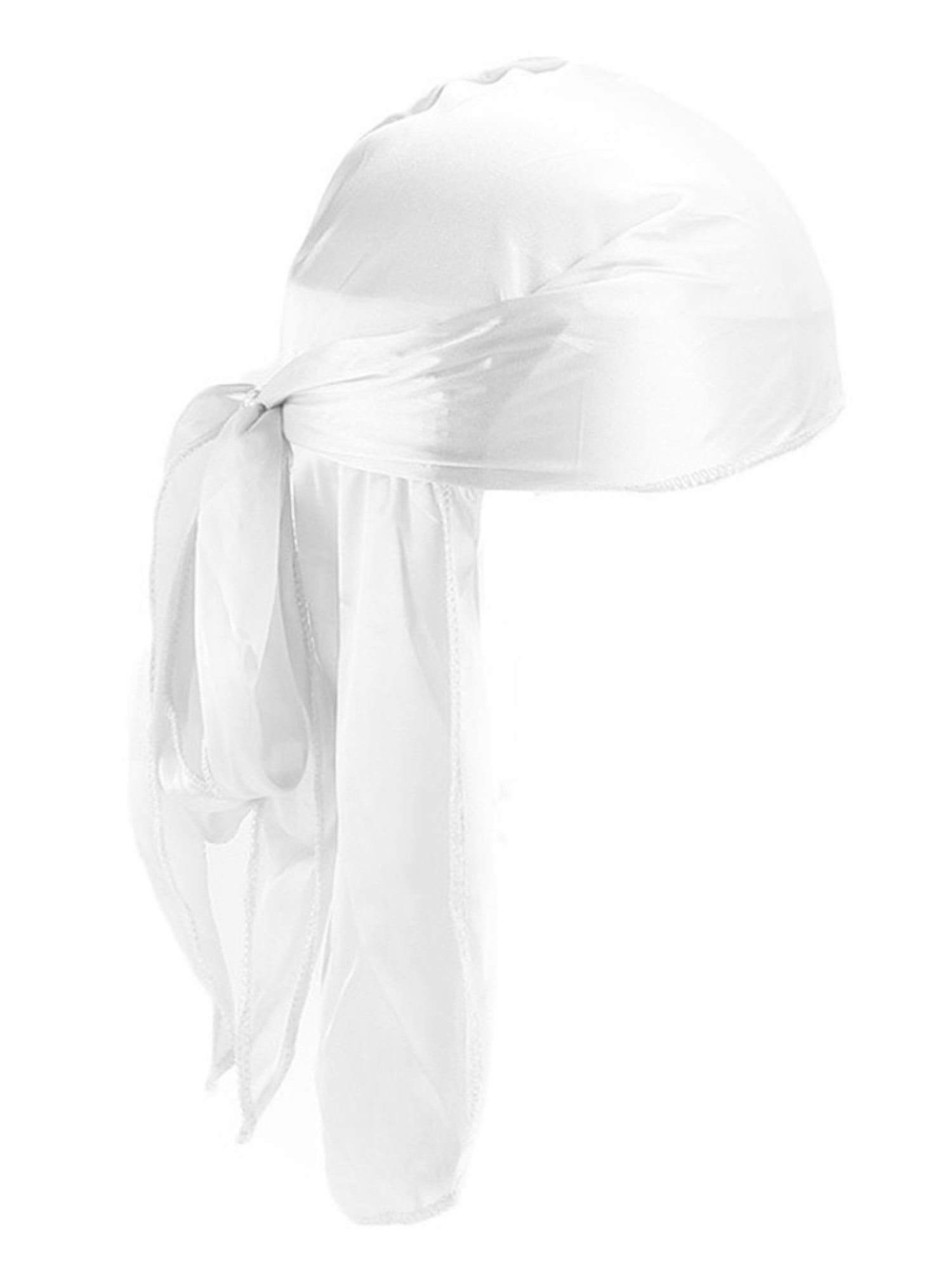 Aunavey Satin Silk Head Wrap Durag Long Tail Beanies for Men Headwraps