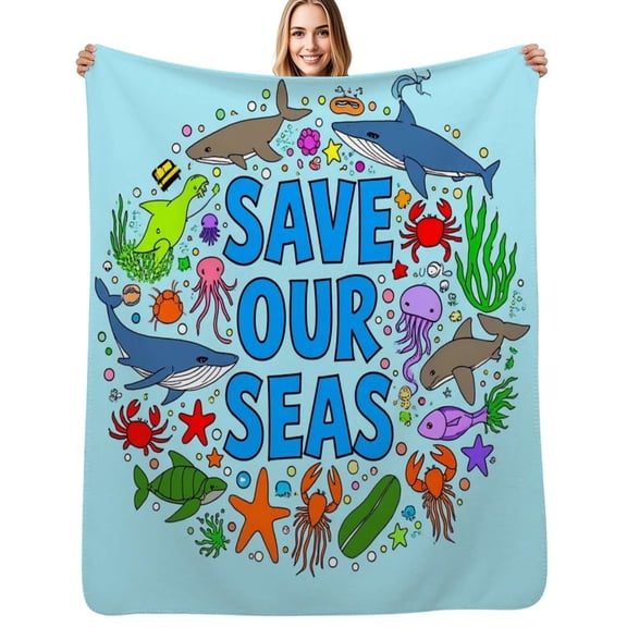 Save Our Seas Flannel Blanket Warm Soft Bedding Throws Winter Camping Chair Sofa Bed