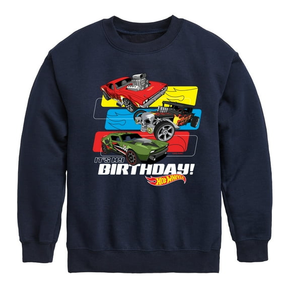 Hot Wheels - Its My Birthday Graphic Long Sleeve Fleece Sweatshirt