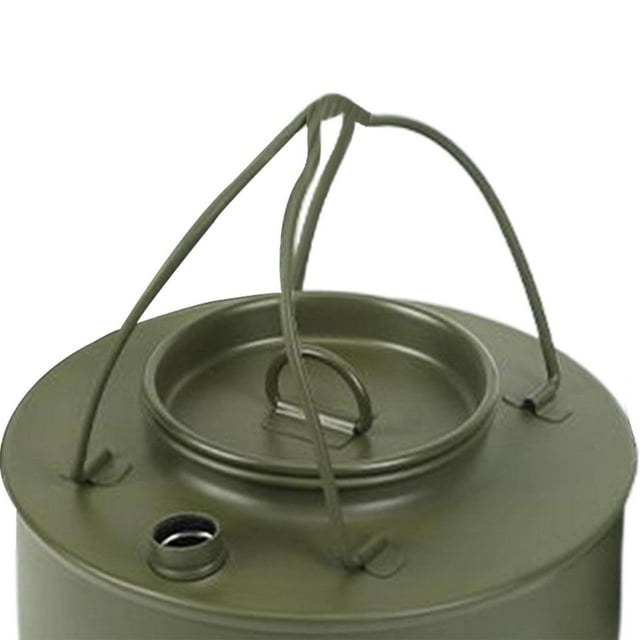 facefd Camping Kettle Teapot Camping Cookware Outdoor Kettle for RV Outdoor Hiking Green