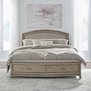 Liberty Furniture Avalon Queen Upholstered Storage Bed, Dresser & Mirror, Chest, Night Stand