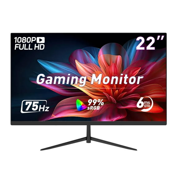 REHISK 22" 1080p HDMI 75Hz 5ms HD LED Monitor