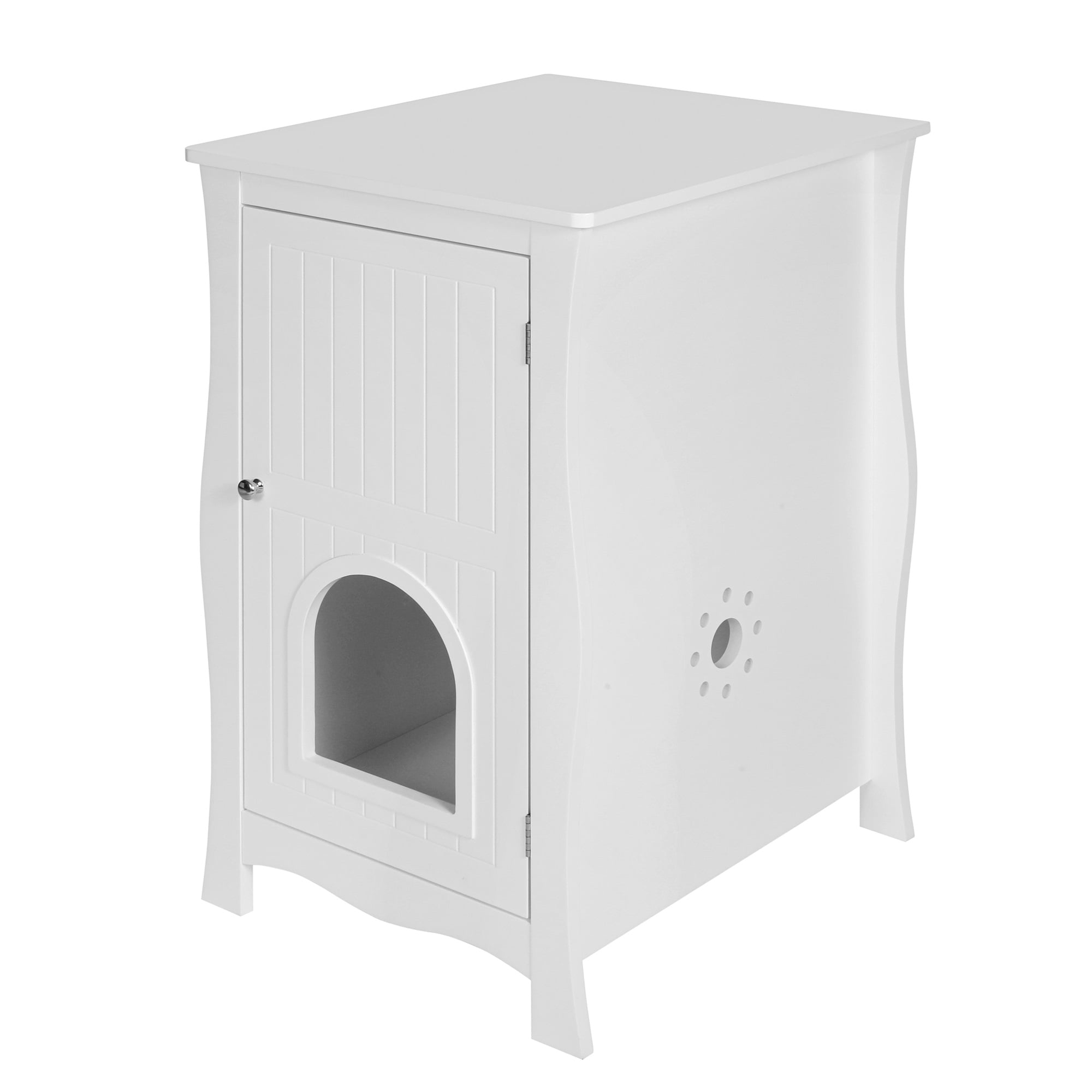 Pefilos 29" Indoor Wood Cat Houses, Hidden Cat Litter Box Enclosure with Entry and Open Compartment, Cat Condo Furniture Kitty, Brown Pefilos 29" Indoor Wood Cat Houses, Hidden Cat Litter Box Enclosure with Entry and Open Compartment, Cat Condo Furniture Kitty, Brown