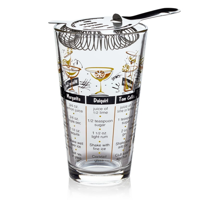 Glass Cocktail Mixing Measuring Cup Recipes Bar Alcohol Drinks 1