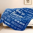 thumbnail image 2 of Men Blanket Get Well Gifts for Men - You are Awesome 50" x 60" Soft Throw Blanket - Inspirational Gift for Him Thinking of You Friendship Feel Better After Surgery Gifts, 2 of 5