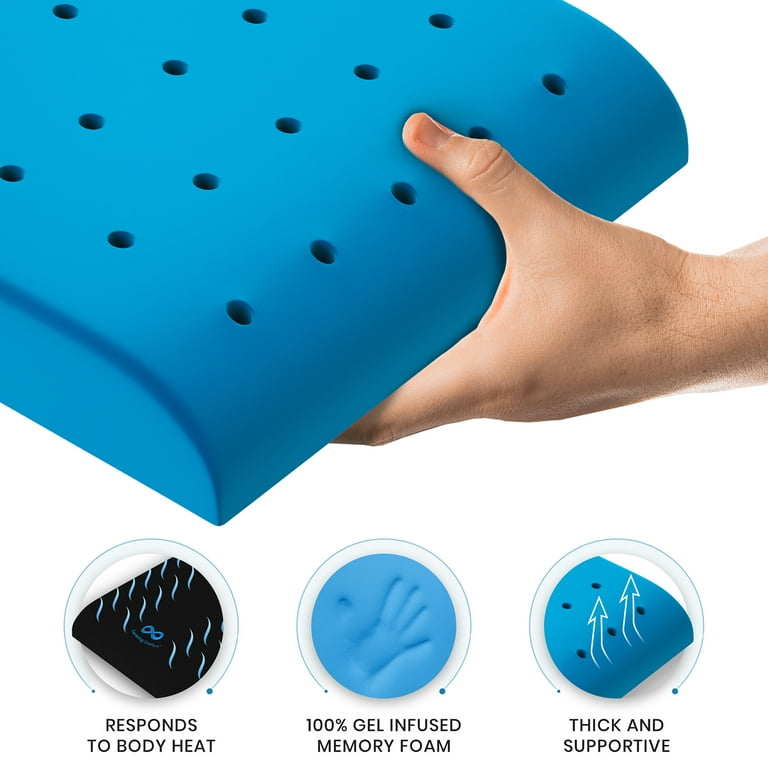Everlasting Comfort Ergonomic Gel Infused Memory Foam Seat Cushion for Back  Pain, Black