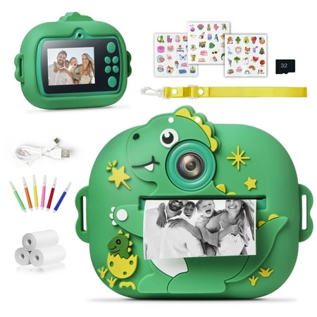 Kids Camera Instant Print,1080P HD Digital Camera with 32GB Card,Birthday Gift Toys for Boys Girls
