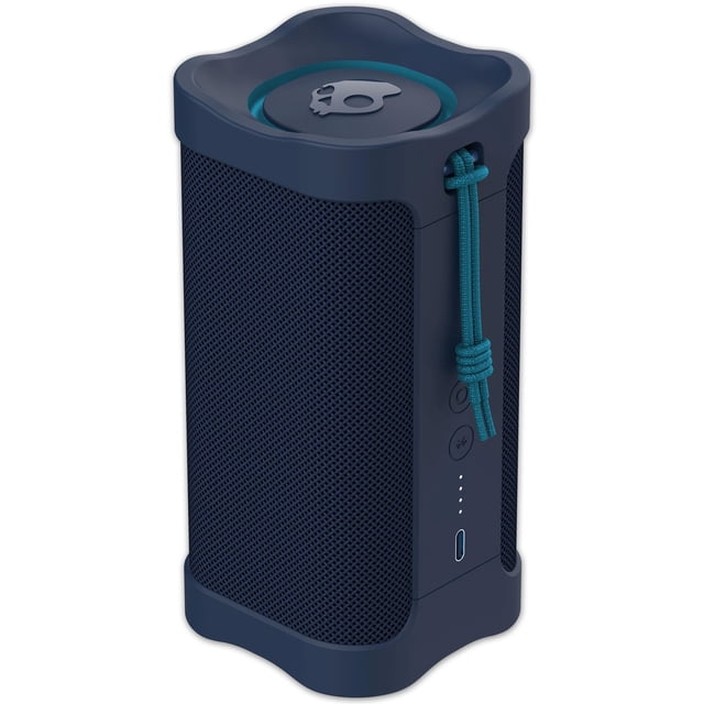 Altavoz Bluetooth inalámbrico Skullcandy Terrain: altavoz portátil resistente al agua IPX7 con radiadores pasivos personalizados duales, batería de 14 horas, muñequera de nailon y estéreo inalámbrico