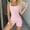 Pink, variant on Spring And Summer Tight Waistband Sleeveless Neck Short Jumpsuit Red L Summer Clearance