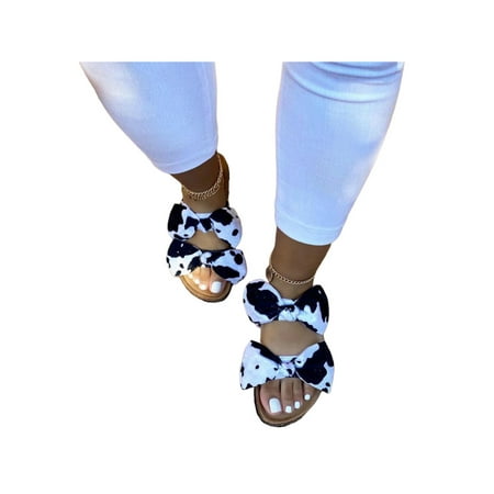 

Avamo LADIES WOMENS SLIP ONS SLIDES MULES BOW SUMMER BEACH HOILDAY DRESS SANDALS SHOES