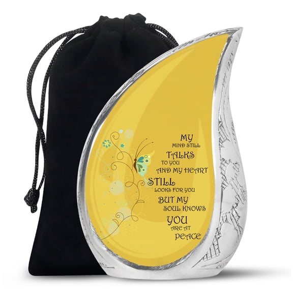 Beautiful Message On Yellow Urn, Large Urn For Human Ashes Adult, Urn For Men Ashes Adult Male, Urn For Human Ashes Adult Female, Cremation Urn For Human Ashes Adult Men, Urn For Ashes Size -10inch