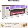 thumbnail image 2 of Blotout 95" Fireplace TV Stand for TVs up to 100" with 60" Electric Fireplace, Large Farmhous Media Entertainment Center w/LED Lights/Power Outlets & Barn Doors Storage Cabinet for Living Room,White, 2 of 9