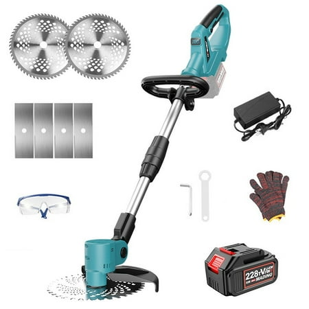 BLUELK Brushless String Trimmer 9 Inch Electric Weed Eater Lawn Edger with Battery LED Power Screen