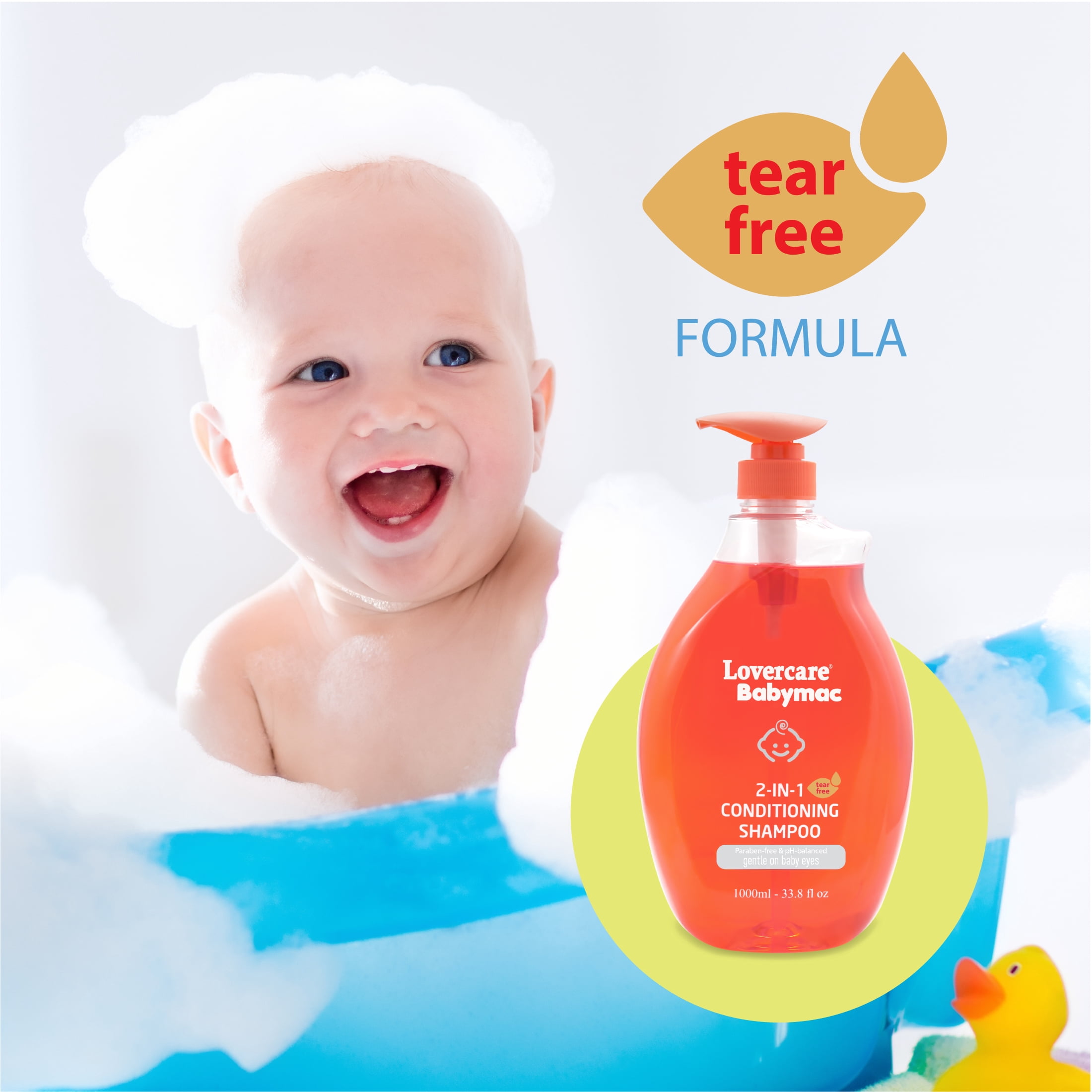 2-Pack LoverCare Babymac 2-IN-1 Conditioning Shampoo -33.8Fl.oz (1000ml)