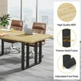 thumbnail image 4 of Tribesigns 55 inch Conference Table, Computer Desk Writing Desk Workstation with Metal Frame & Solid Wood Veneer for Home Office Meeting Room,Maple & Black, 4 of 5