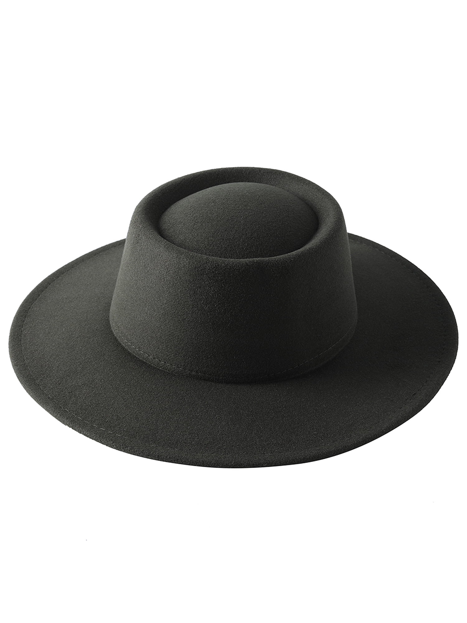 Licupiee Women Fedora Hats Casual Felt Wide Brim Panamas Hats Vintage