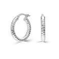 thumbnail image 6 of LeCalla 925 Sterling Silver Hoop Earrings for Women Diamond-Cut Classic Italian Design Earring Hoops for Women 20MM, 6 of 8