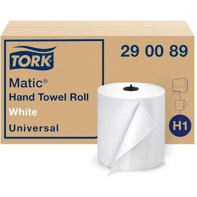 Tork 290089 Essuie-Mains en Rouleau Avancé à Pli Unique, Blanc (Lot de 6)
