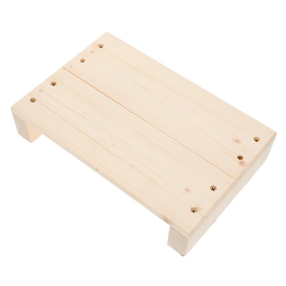 WASHWEPE Foot Stool Wooden 1Pack Space Saving Design 11.8x7.9x2.4in