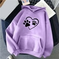 thumbnail image 2 of cyber and Monday Deals Clearance under 10$ BUIgtTklOP Women's Print Winter Hoodie Pullover Tops Long Sleeved Comfortable Sweatshirt, 2 of 2