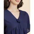 thumbnail image 5 of Moomaya Womens Solid Peplum Top, V Neck Viscose Summer Crop Top, 5 of 9
