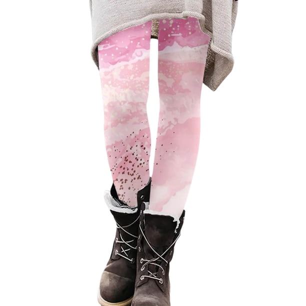 Gibobby Leggings térmicos mujer Leggings con estampado de moda para mujer Leggings elásticos pantalones casuales botas pantalones(Rosa,M)
